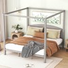 PAGED Modern Wooden Canopy Bed, King Size Bed Frame with Headboard and Support Legs, Platform Bed for Bedroom, Easy Assembly - 2 of 4