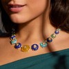 Ross-Simons Multi-Gemstone Floral Overlay Necklace With 5.00 ct. t.w. White Topaz and .13 ct. t.w. Diamonds in 18kt Gold Over Sterling - 3 of 4