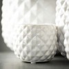 Sullivans 7", 6", 4.5" & 3" Faceted Glazed Ivory Planters Set of 4, White - 2 of 4