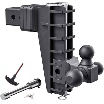 Trailer Hitch Ball, Hitch Ball Mount - Adjustable  Receiver Dual Ball Drop/Rise w/Anti-Theft Pin for Truck/RV/Trailer/Camper
