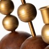 Sullivans 10.25", 7.75" & 5.5" Gold & Wood Orb Candle Holders Set of 3 - 2 of 3