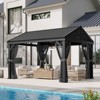 Aoxun 10x12 Hardtop Gazebo with Gable Roof, Aluminum Frame & Steel Top, Outdoor Pavilion with Netting & Hooks for Patio or Garden - 2 of 4