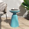 Modern 2-Pack Iron Patio Side Tables with Flared Design Bases, Outdoor End Tables with Circular Tops, Sofa Side Table -Christopher Knight Home - 2 of 4
