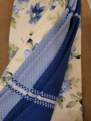 Martha Stewart Amber Floral Blue/Green Cotton Kitchen Towel Set (2-Pack)