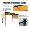 9.5x12 Ft  Pergola Retractable Pergola With  Canopy,  Adjustable Side Shading, Outdoor Patio Sunshelter Pergola for Gardens,Terraces,Backyard khaki - 4 of 4