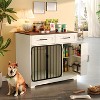 37.4" Dog Crate Furniture, Chew-Resistant Dog Kennel with 2 Drawers and Storage Cabinet, Decorative Dog Cage Side End Table for Small/Medium Dogs - 2 of 4