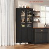63 in Tall Storage Cabinet, Kitchen Pantry Cabinet 5 Tier Bathroom Cabinet w/ 4 Doors Adjustable Shelves for Kitchen, Dining Room, Bathroom - 3 of 4