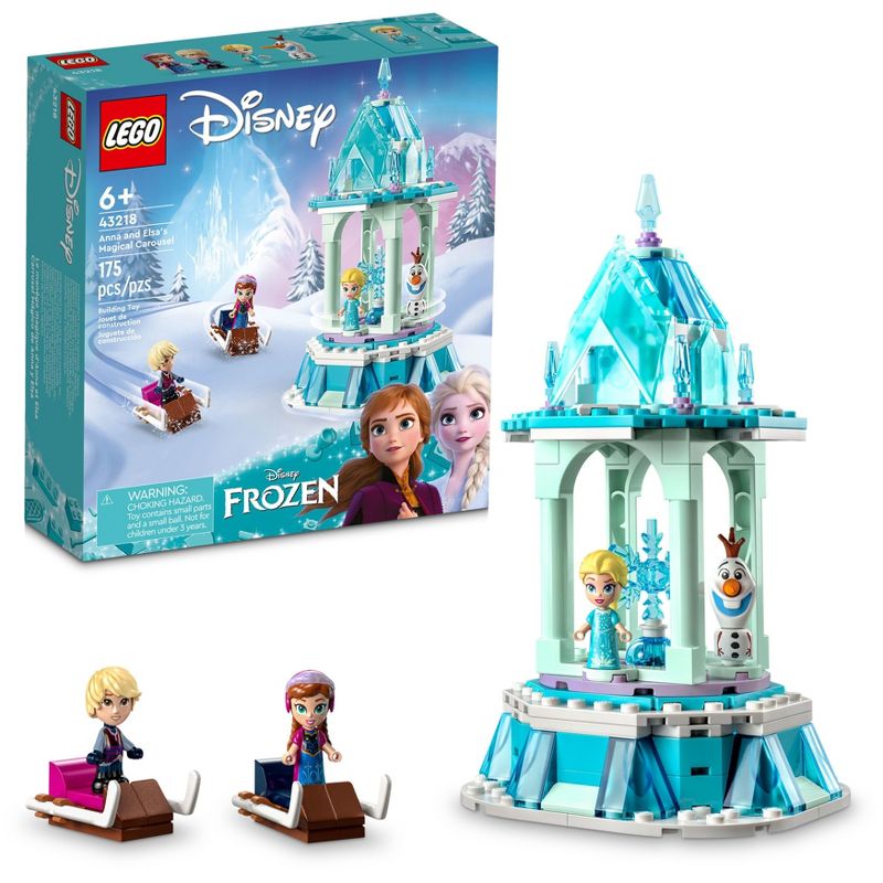 LEGO Disney Frozen Anna and Elsa&#39;s Magical Carousel Building Toy Set 43218, 1 of 9