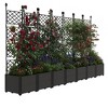 Raised Planter Box with Trellis - Outdoor Garden Bed with Drain & Privacy Screen for Climbing Plants - 2 of 4