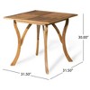 SKRAN Outdoor Acacia Wood Square Dining Table for Outdoor and Indoor Natural brown - 3 of 4