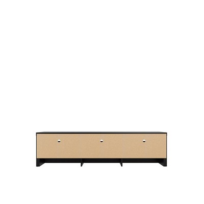 Black MDF Rectangular TV Stand with Cabinet