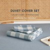 Gingham Cotton Duvet Cover Set, Plaid Buffalo Check, 100 Washed Cotton, 3 Pieces, Greyish Blue White, King Size - 2 of 4