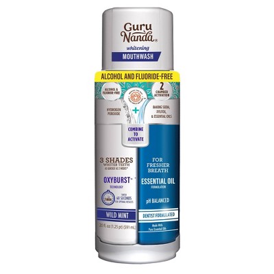 GuruNanda Whitening Dual Barrel Mouthwash - 20 fl oz (1.25 pt) (591 mL)