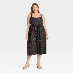 Women's Midi Empire Waist Dress - Ava & Viv™ - 1 of 3
