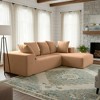 Whisen Modern L-Shaped Modular Sofa, Full Foam Compressed Sofa Couch with Soft Cushions, 5 Pillows - 2 of 4