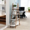 Alilang 31.50 Inch A-Frame Ladder Bookshelf with Four-Tier Wooden Shelves and Dual-Tone Design - White - 2 of 4