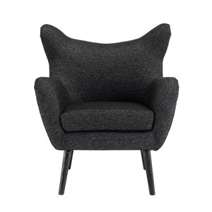 GDFStudio Eastdale Mid-Century Modern Upholstered Wingback Club Chair, Black - 1 of 4