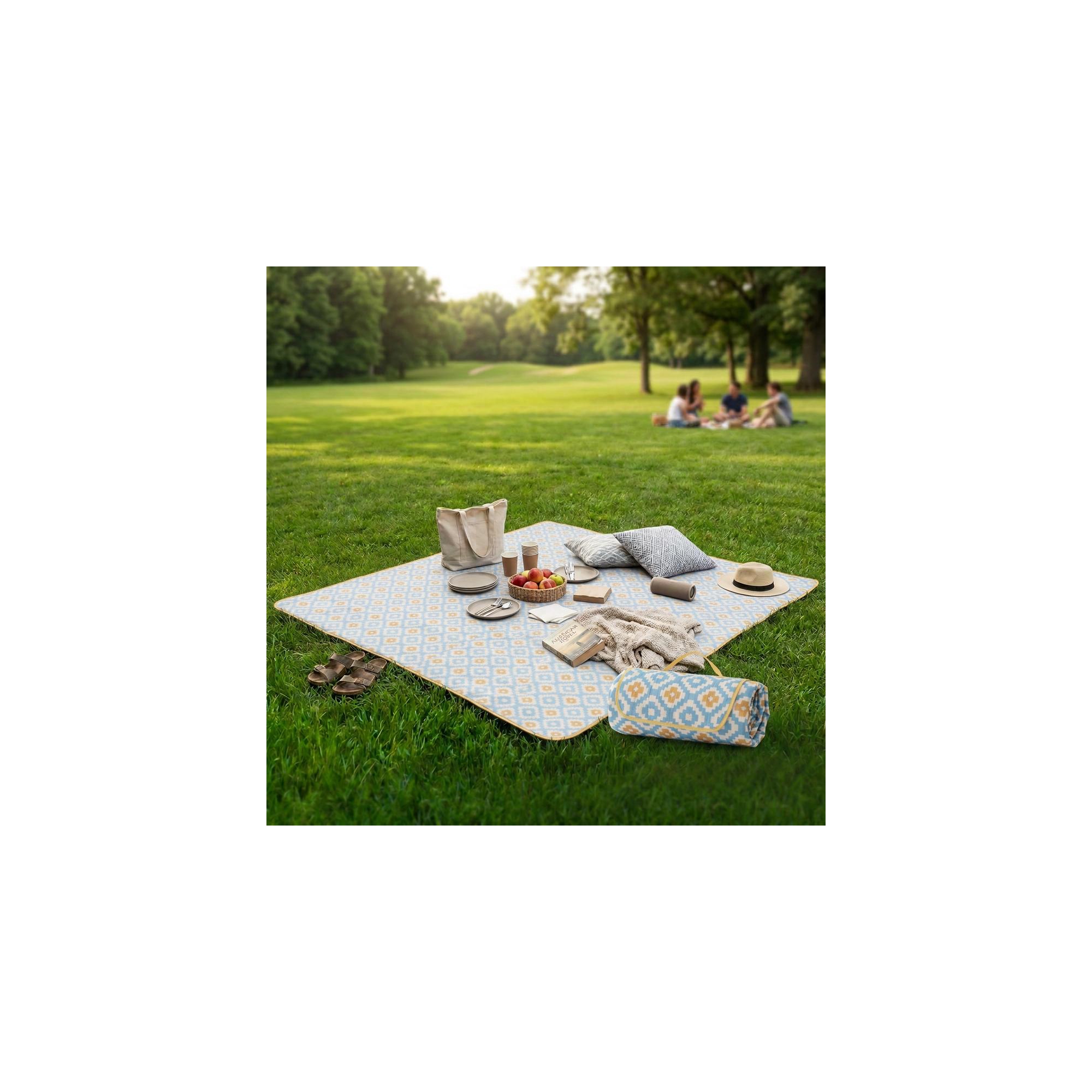ADIVO Waterproof Outdoor Picnic Rug Blanket Yellow