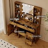 Makeup Vanity Desk with Mirror and LED Lights,Modern Dressing Table with Drawers & Adjustable Shelves - 3 of 4