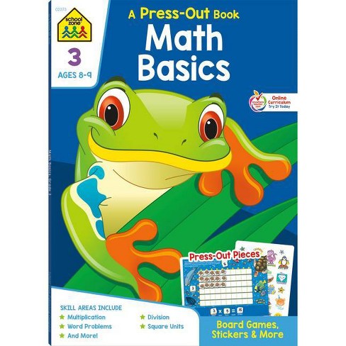 School Zone Math Basics Grade 3 Press-Out Workbook - (Punch Out) (Paperback) - image 1 of 1