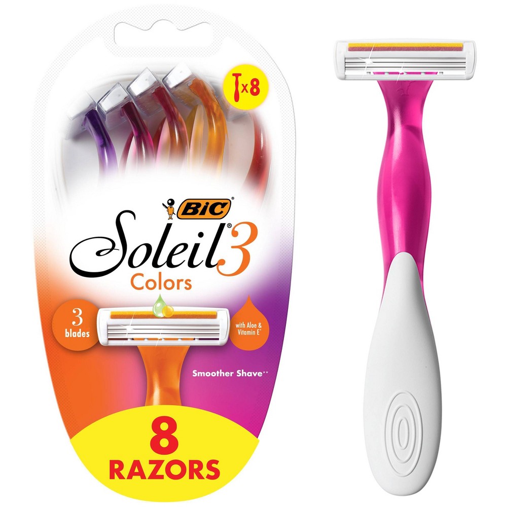 Photos - Shaver BIC Soleil Smooth Colors 3-Blade Women's Disposable Razors - 8ct 