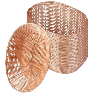 Aoibox 12 Pack Plastic Oval Basket, Empty Bread Basket Food Storage Basket Bulk, Plastic Wicker Baskets Bin for Kitchen Serving, Christmas Gifts - 1 of 4