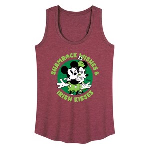 Women's - Disney - Shamrock Wishes Irish Kisses Graphic Racerback Tank - 1 of 4
