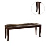 Simple Relax Padded Leatherette Seating Bench in Dark Cherry - 4 of 4