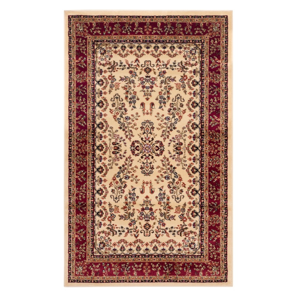 3'3inx5'3in Cleo Floral Loomed Rug Ivory/Red - Safavieh