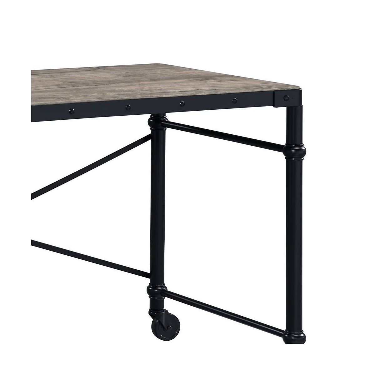 47" Oklarth Writing Desk Rustic Oak/Black Finish - Acme Furniture: Home Office Workstation, No Storage - thumbnail 7