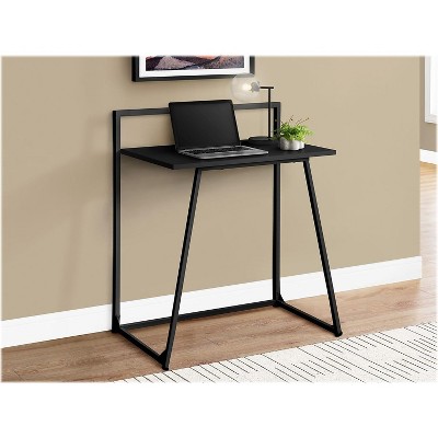 Sleek Black Metal and Laminate Compact Home Office Desk