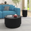 NicBex Nordic Style H-Barrel Coffee Table with Vertical Texture Design,Simple Cylinder Side Table,Center Table for Living Room,Bedroom - 4 of 4