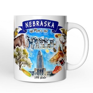 Artistic Nebraska State Themes and Landmarks Mug (Non-Custom Only)| OrnamentallyYou - 1 of 4