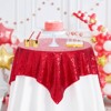 Wikineon Sequin Fabric Tablecloth 50x50inch Red Sequin Table Cloth Square Dinner Party Wedding Tables - 2 of 4