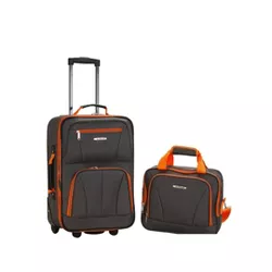 Rockland Fashion 2pc Softside Carry On Luggage Set - Charcoal