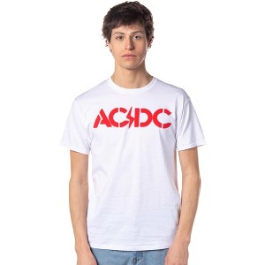 Seven Times Six AC/DC Men's High Voltage Album and Song Titles Short Sleeve T-Shirt Tee White - 1 of 4