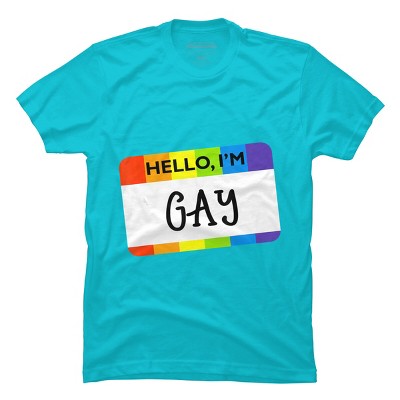 Adult Design By Humans Hello I'm Name Tag Rainbow Pride By MINHMINH T-Shirt