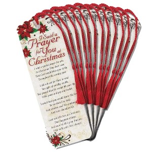 Dicksons I Said A Prayer Poinsettia Red 2 x 6 Cardstock Christmas Tassel Bookmark, Pack of 12 - 1 of 2