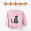 Black Cat Christmas Lights - Kids Toddler Sweatshirt and Kids Youth Sweatshirt - 2 of 3