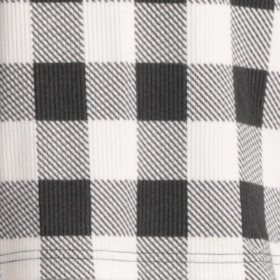 brushed white black buffalo plaid