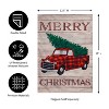 Evergreen Holiday Plaid Truck Garden Linen Flag - 2 of 4