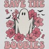 Rerun Island Women Save The Boobies Ghost Short Sleeve Graphic Cotton Cropped Loose T-shirt - 2 of 4