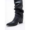 Elaris - Black Gusseted Block Heel Knee-High Boot (Women) | Prologue Shoes - 4 of 4
