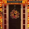 24 Inch Fall Wreaths for Front Door, Sunflower Wreath with Berries & Leaves, Large Autumn Wreath, Thanksgiving Harvest Wreath for Indoor Outdoor - 4 of 4
