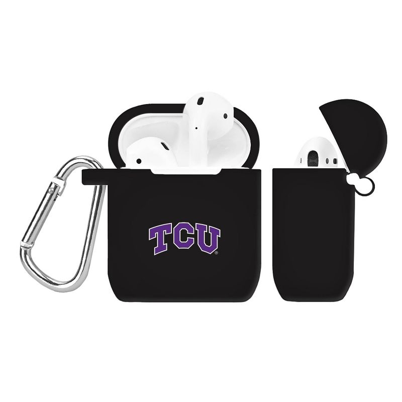 NCAA TCU Horned Frogs Silicone Cover for Apple AirPod Battery Case, 1 of 4