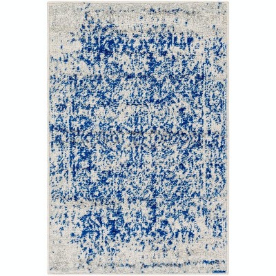 Mark & Day Amelia 2'x3' Rectangle Woven Indoor Area Rugs Navy: Stain-Resistant, Pet Friendly, Traditional Medallion Design