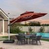 PURPLE LEAF 10/11/12/13ft Outdoor Patio Cantilever Umbrella with Base Offset Umbrella 360 Degree Rotation Round Umbrella for Deck Pool Garden - 2 of 4