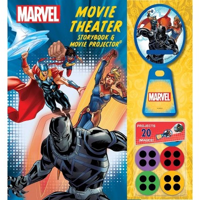 Marvel: Black Panther, Thor, and Captain Marvel Movie Theater Storybook & Projector - (Hardcover)