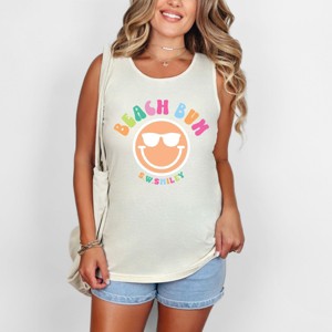 Simply Sage Market S.W.Smiley Beach Bum Smiley Face Garment Dyed Tank - 1 of 4