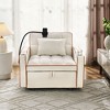 NicBex Modern Pull Out Sofa Bed Velvet Convertible Single Sofa with Adjustable Back, USB Port and Swivel Phone Stand for Living Room - 4 of 4